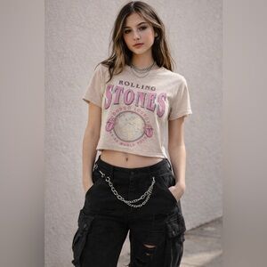 Rolling Stones Voodoo Lounge World Tour Cropped Tee XS